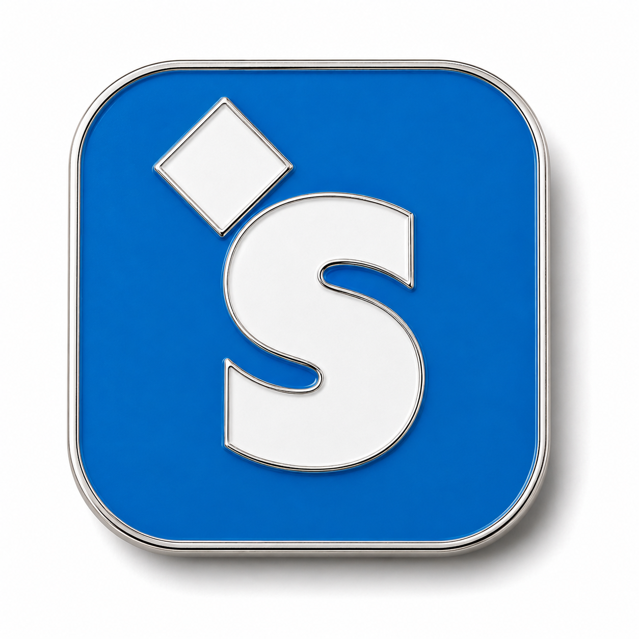 HUH Club Blue Square Lapel Pin