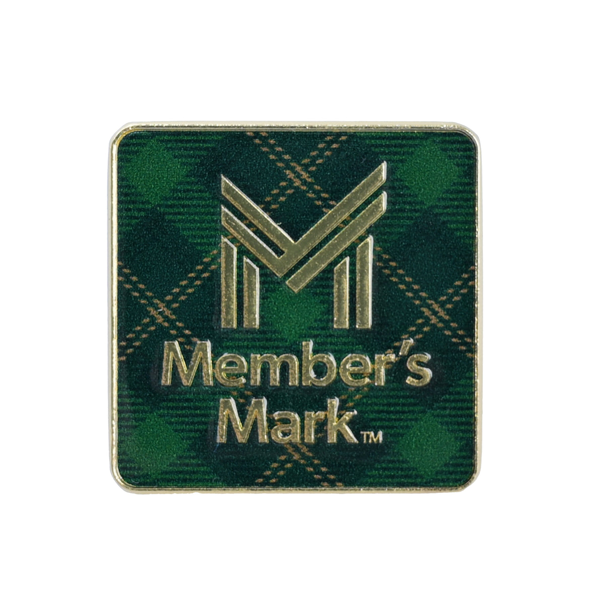 Member's Mark Green Plaid Lapel Pin