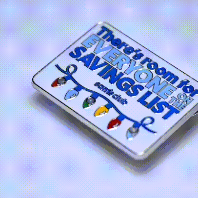 Holiday Savings List Light-Up Lapel Pin