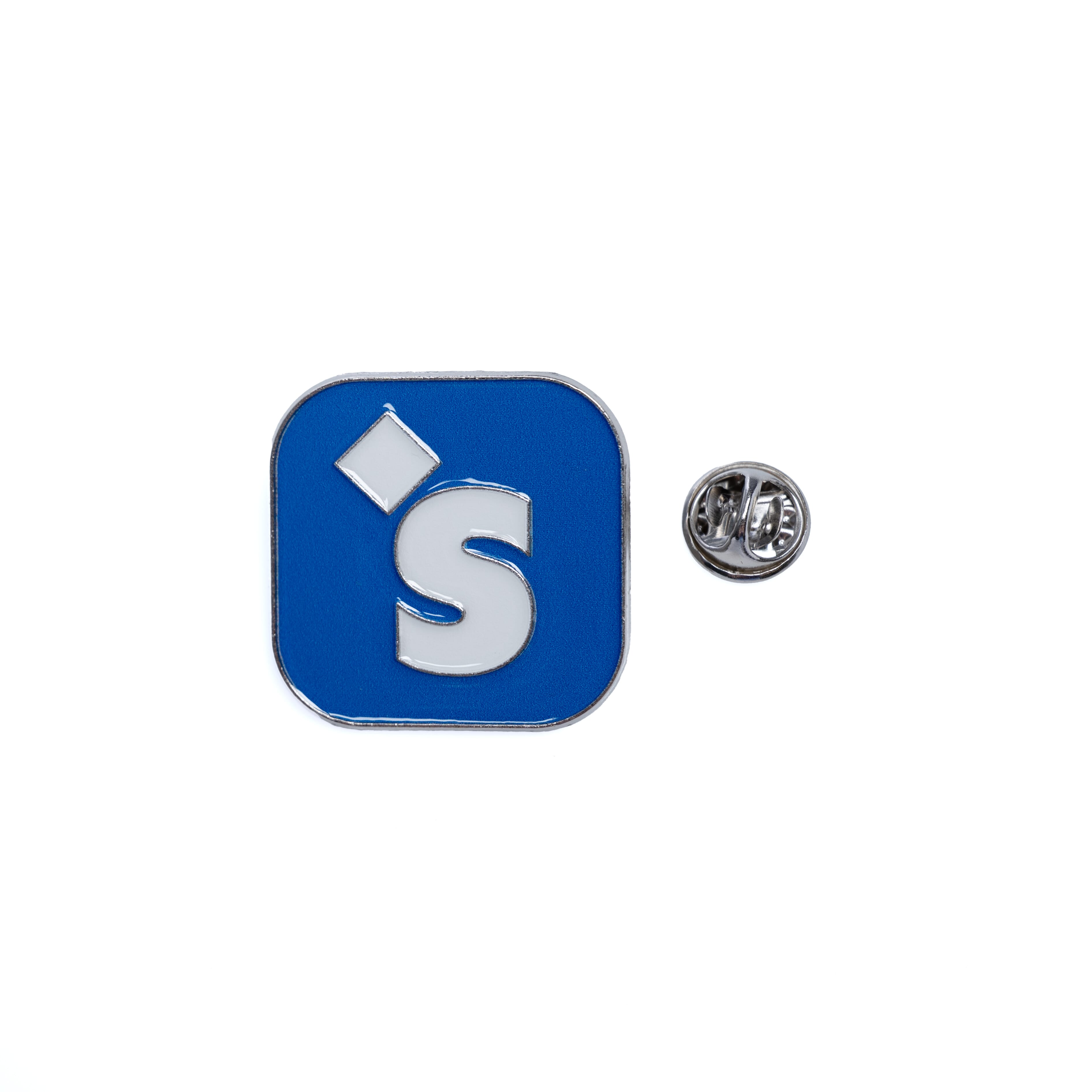 HUH Club Blue Square Lapel Pin